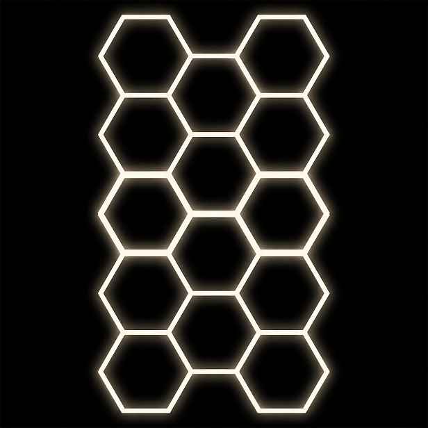 Silný stropní svítidlo Led bílý HEX14 399W 229x394 cm garáž do auta 4000K