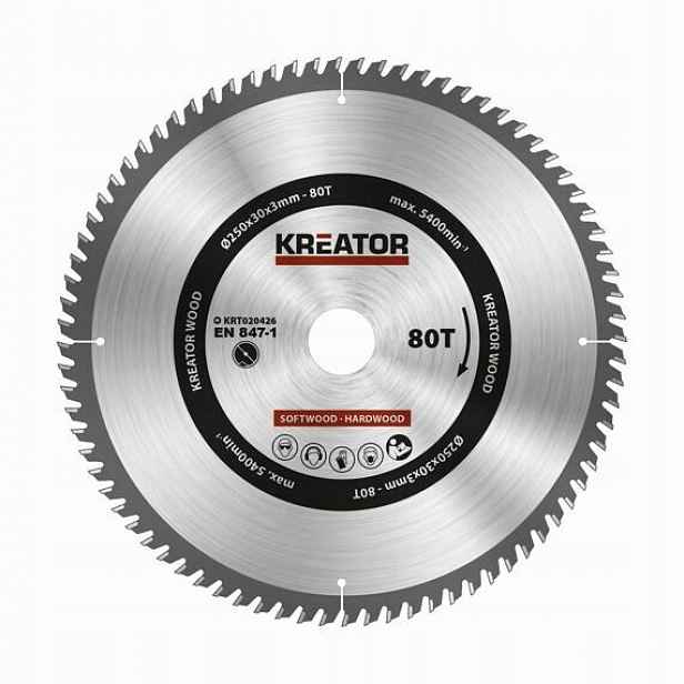 Kreator pilový kotouč 250mm*30mm 80 Wz Hm KRT020426