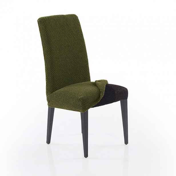 Nueva Textura decoDoma napínací potah strečový NIAGARA zelená židle s opěradlem 2 ks 40 x 40 x 55 cm
