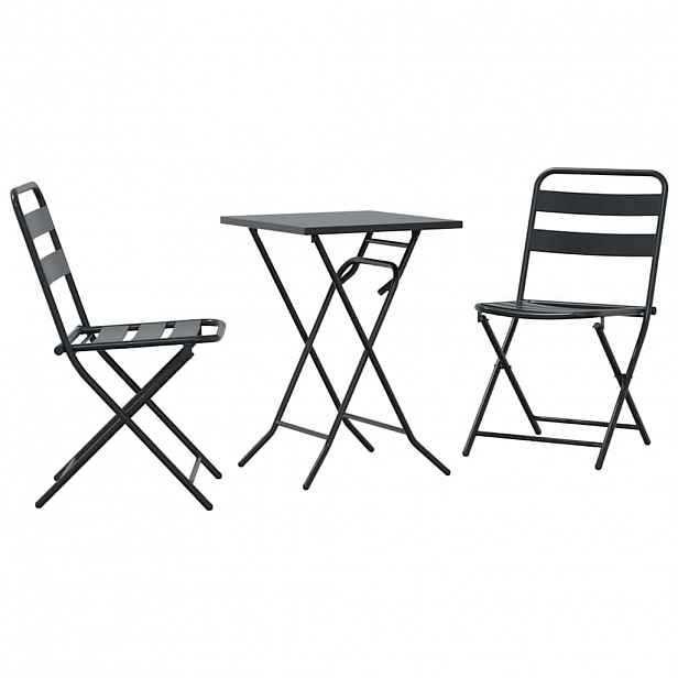 vidaXL Zahradní bistro set 3 ks Antracit Ocel