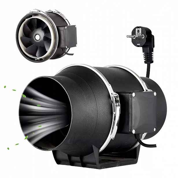 Kanálový ventilátor 220 m³/h domácí koupelnový odtahový, výkonný, tichý, 100 mm