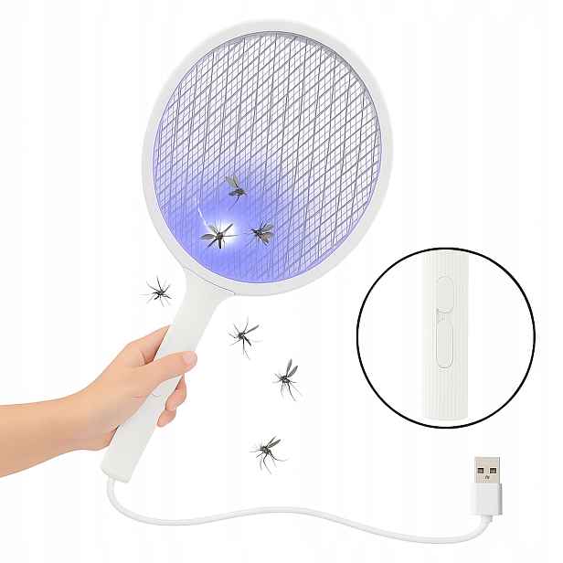 LAR0459 Paletka Tlapka Insekticidní 2V1 S Usb Diodou Nabíjená