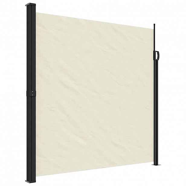 vidaXL Zatahovací boční markýza krémová 200 x 600 cm