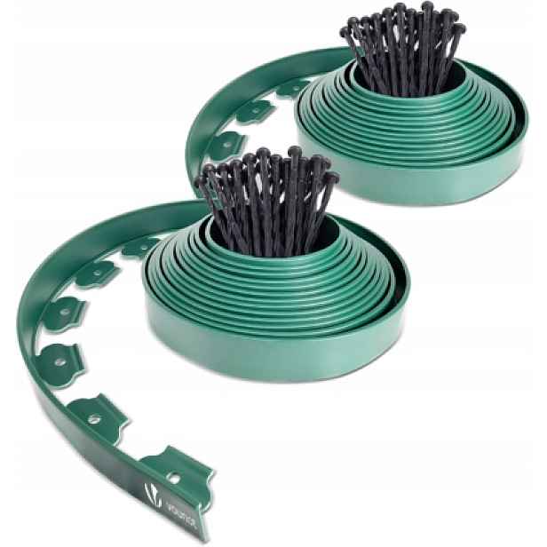 Zahradní lem plast 2000 cm x 5 cm zelený