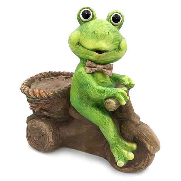 Keramická Zahradní Žába Květináč Na Květiny Velká Figurka Do Zahrady 35 cm
