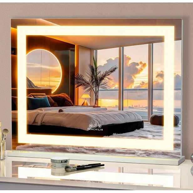 Zrcadlo Hollywood Fenchilin 58x46 Led Rgb bílé