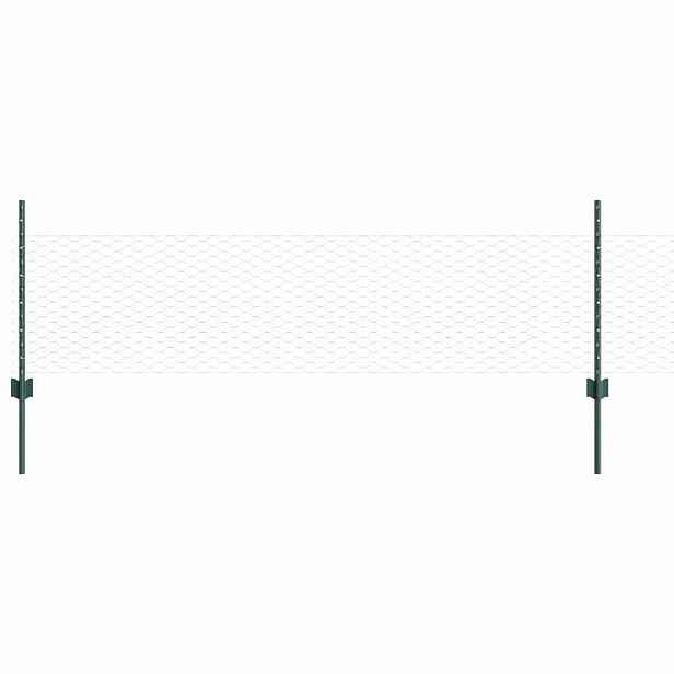 vidaXL Hexagonální plot s podpěrou 25 x 0,5 m Ocel potažená PVC Zelená