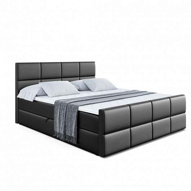 ALTDECOR AMERICKÁ postel ARDENI-Z – 200 x 200 cm – H3 – vysoce lesklá černá