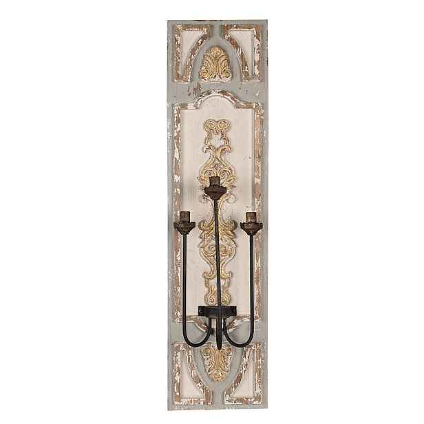 Béžovo-šedé nástěnné svítidlo na 3 žárovky Patricia - 31*19*120 cm E14/max 3*25W Clayre & Eef