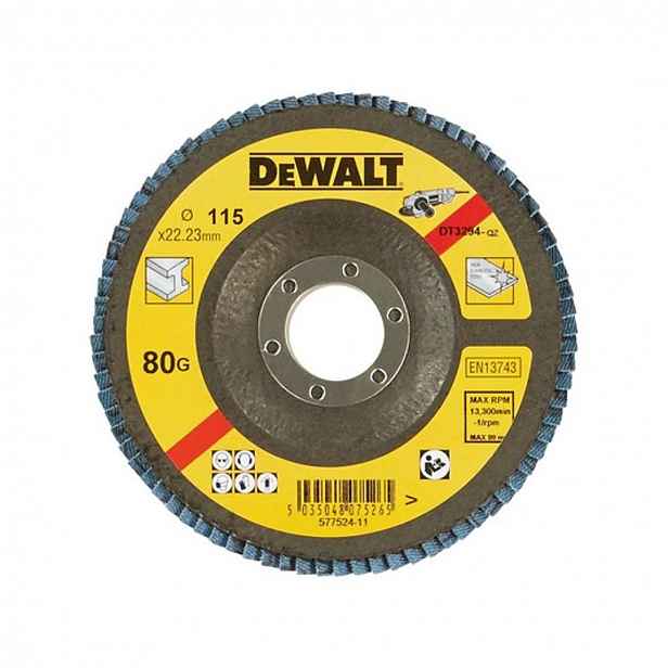 DeWALT - Lamelový brusný kotouč, P80, průměr 115 mm DT3294