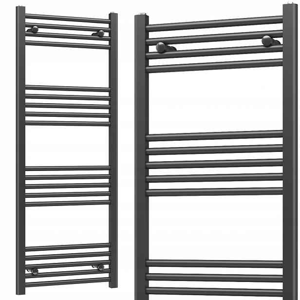Koupelnový Radiátor Žebřík 500x1300 514W 19-ŽEBEREK Černý Slim 50x130cm