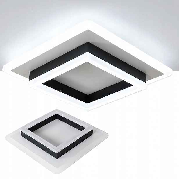 Stropní Svítidlo Stropní Svítidlo Led Černá Čtverec Nástěnný Moderní 24W 6000K