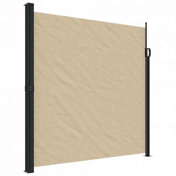 vidaXL Zatahovací boční markýza béžová 200 x 600 cm