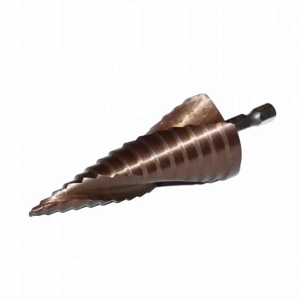 Vrták spirálový, stupňovitý, kobaltový, vánoční stromek 4-32 mm. HSSCo.