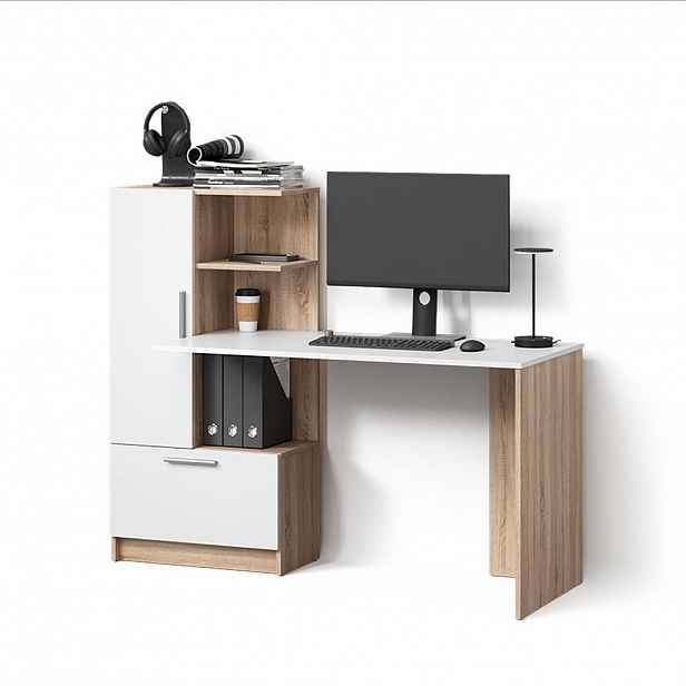 Livinity® PSACÍ STŮL Lorena Sonoma/bílá 150 x 120.1 cm se 2 dveřmi