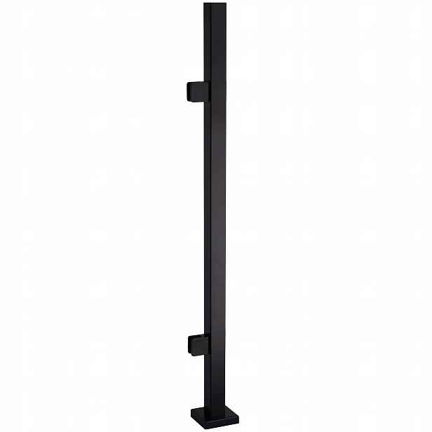 Startovací sloupek 110 cm pro skleněné zábradlí 40x40 Černý 2 držáky Loft