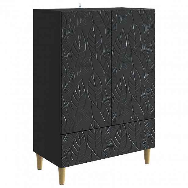 vidaXL Servírovací skříň Černá 66 x 34,5 x 95 cm Kompozitní dřevo