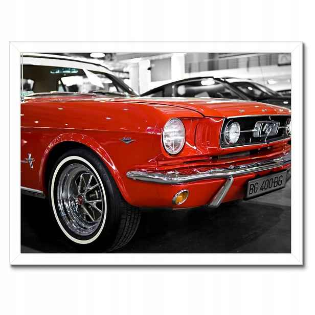 Plakáty v rámu 40x30 Červený Mustang