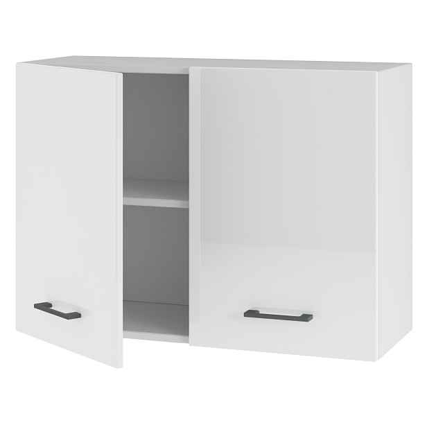 Kuchyňská skříňka Závěsná Horní Bílá Akryl Lesk pro Sady 80 CM