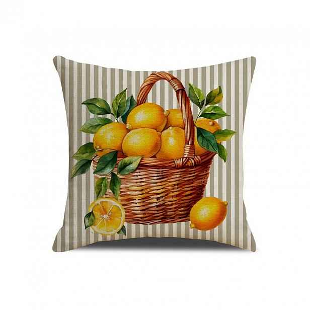 Povlak na polštář LEMON BASKET 45x45 cm, béžový