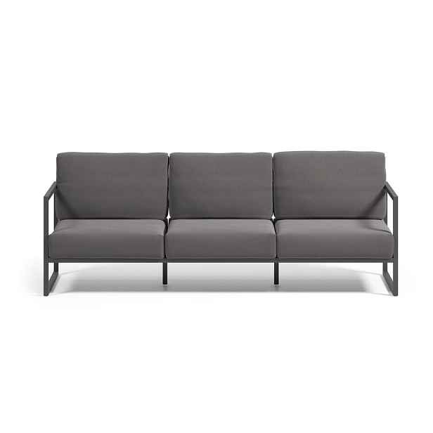 Tmavě šedá hliníková zahradní pohovka Comova – Kave Home