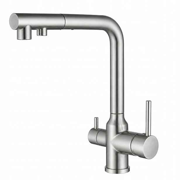 Třícestná baterie Chde LiVra Inox Ocel IX Ocelový vývod Ww