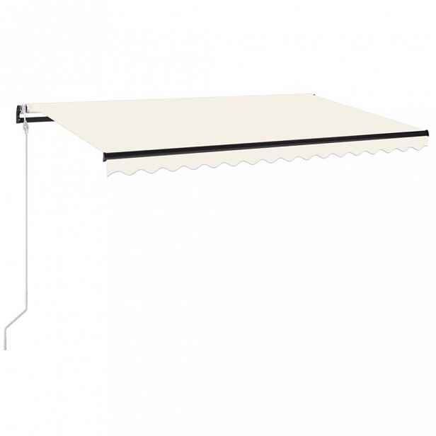 Automatická markýza s LED a senzorem větru 450x300 cm Dekorhome Krémová