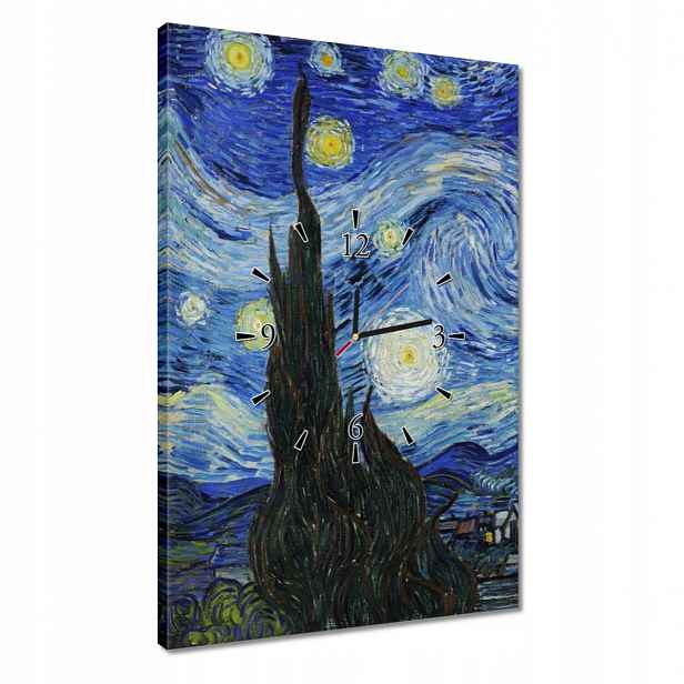 Hodiny 40x60 Hvězdná noc Van Gogh