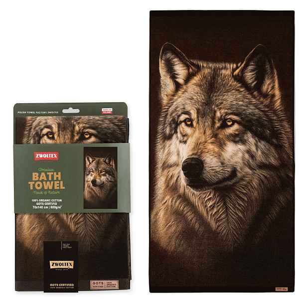 Lovecký bavlněný ručník Zwoltex rozměr: 70x140 cm 600 g vzor Vlk