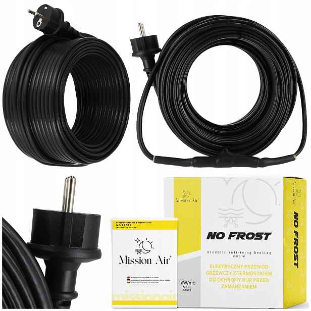 Topný Kabel S Termostatem pro trubky střešního žlabu 16W/m 10M