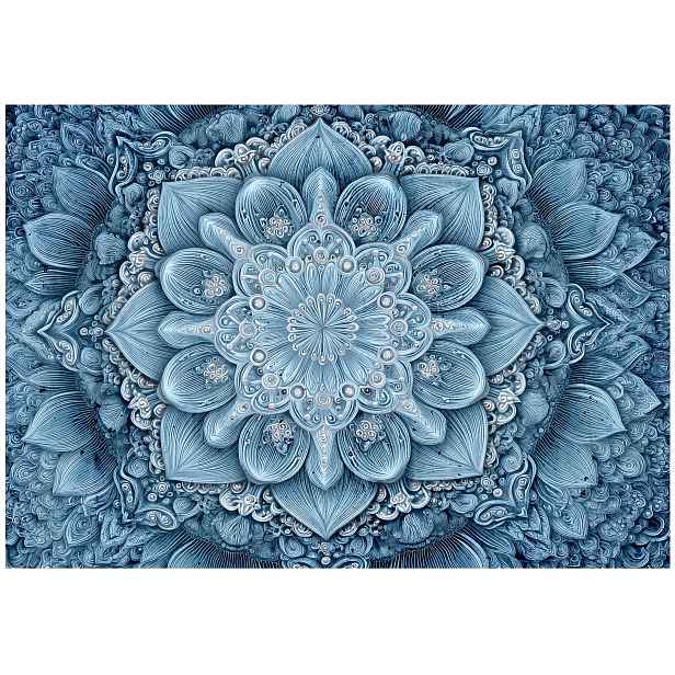 Fototapeta Modrá Mandala Tapeta Do Předsíně Obývacího Pokoje Kanceláře 200x140