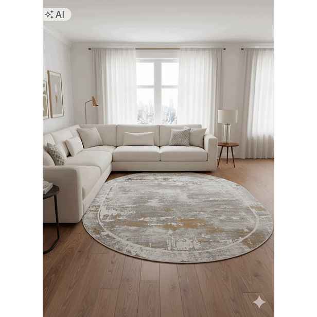 Koberec oválný do obývacího pokoje 240x340 cm, vícebarevný, měkký vlas, plyšový