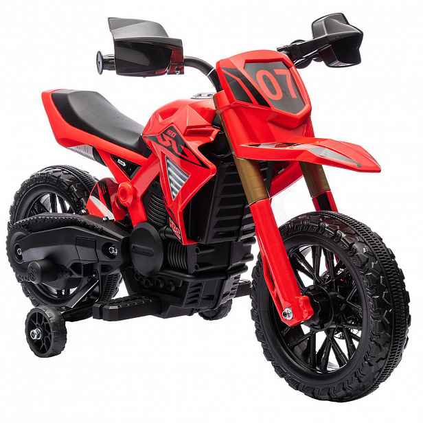 AIYAPLAY DĚTSKÝ elektrický motocykl 6 V Dětský motocykl 3 km/h 3–8 let Děti Červený