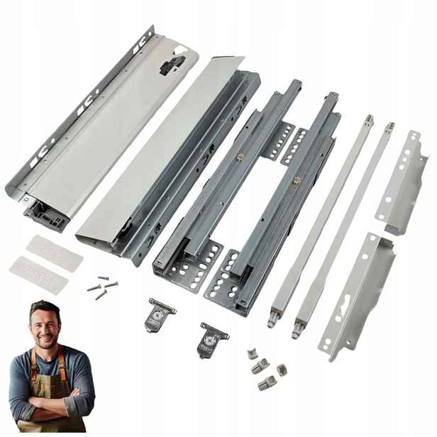 Šuplík Hafele Matrix S35 400 mm vysoká H-199 Nosnost 35 kg Šedá