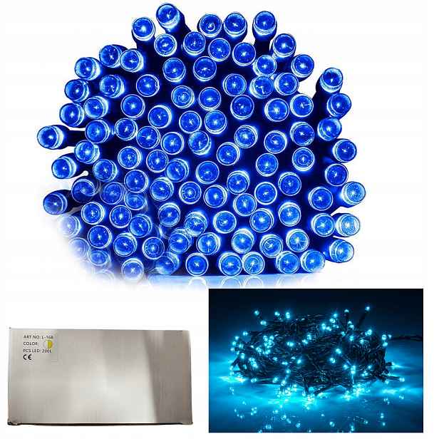 vánoční osvětlení na stromeček 200 Led modré L-168N
