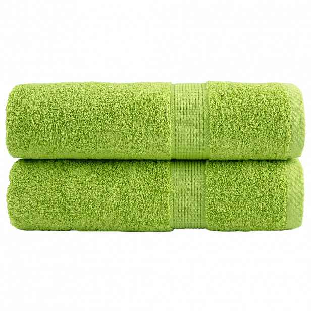 vidaXL Premium ručníky SOLUND 2 jablkově zelené 50x100cm 600 g/m²