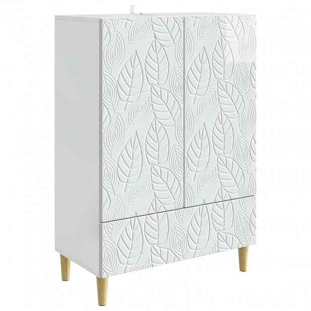 vidaXL Servírovací skříň Bílá s vysokým leskem 66 x 34,5 x 95 cm