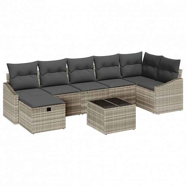 vidaXL Set pohovek 8 ks polyratan