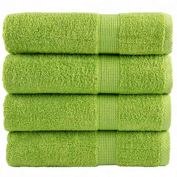 vidaXL Premium ručníky SOLUND 4 jablkově zelené 50x100cm 600 g/m²
