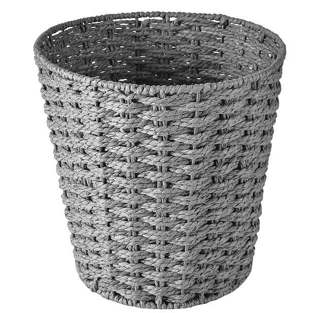 Koš Na Proutěný Papír Kulatý Šedý Do Koupelny A Kanceláře 25 CM