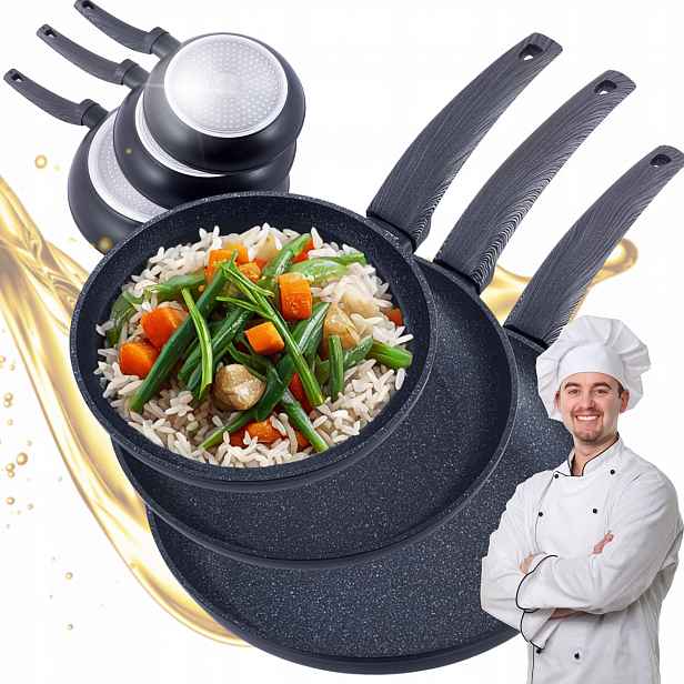 Komplet Sada 3 pánví Indukční pánev Kamille