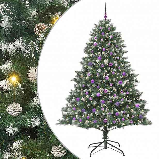 vidaXL Umělý vánoční stromeček Zelená 210 cm PVC, plast a ocel