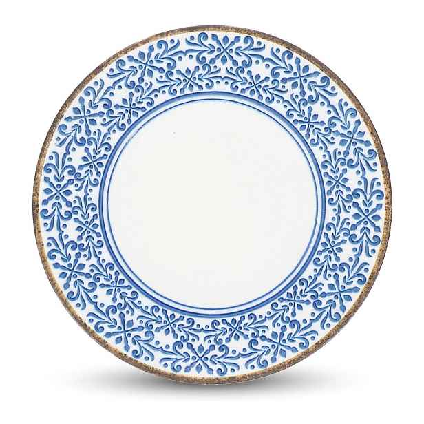 Bílý/modrý porcelánový talíř ø 27 cm Azul – BonBistro