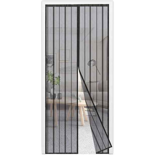 Moskytiéra Sekey 115x230 černá magnetická síť na dveře bez vrtání