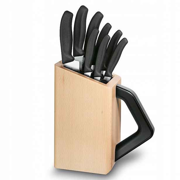Sada 8 nožů v bloku Victorinox Swiss Classic bukový blok
