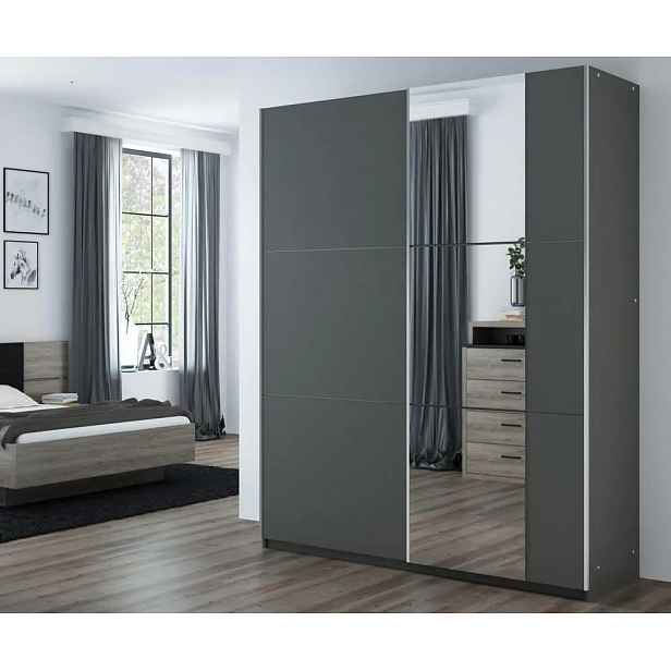 Casarredo Šatní skříň BISMARK 150 grafit/grafit