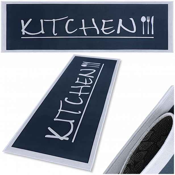 Koberec Běhoun Do Kuchyně Černý 80x200 Koberec Kuchyňský Šedý Kitchen Podgumovaný