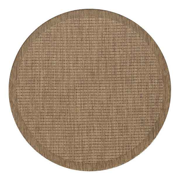 Kulatý vnitřní a venkovní koberec v přírodní barvě ø 120 cm Giza 1410 – Ayyildiz Carpets