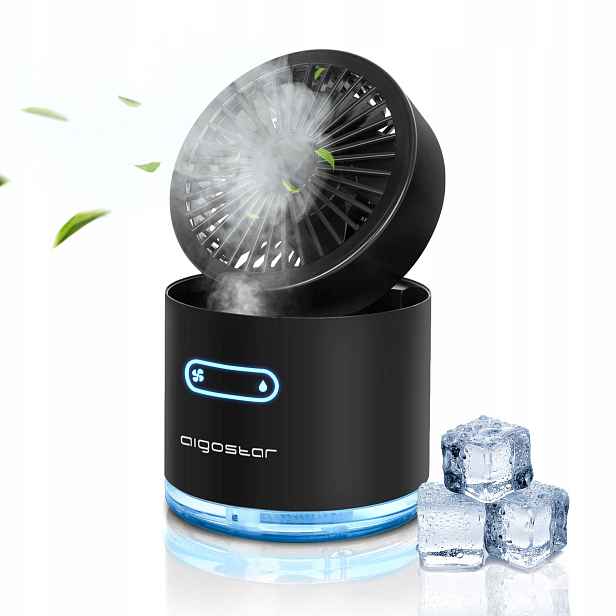 Přenosný Mini Ventilátor S Mlhou 10V 4V1 Černý Usb