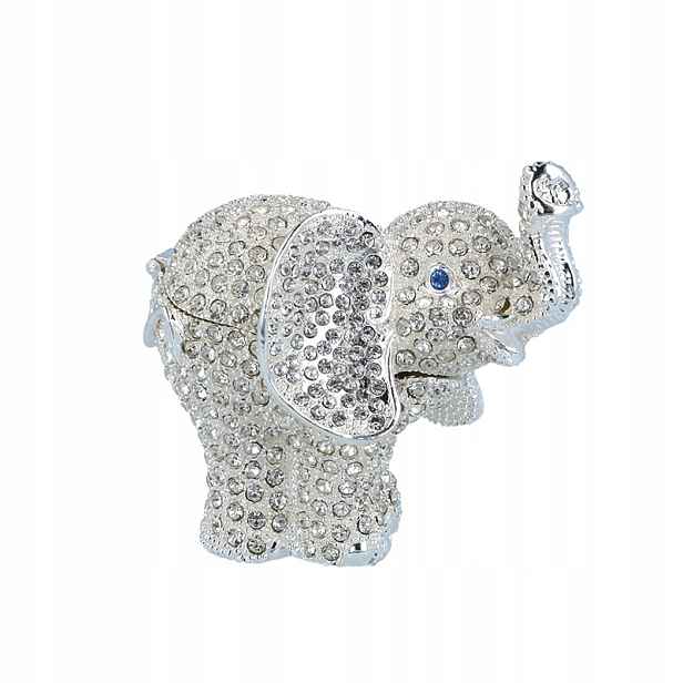 Swarovski sloní Šperkovnice , slon krabička pro štěstí stříbro